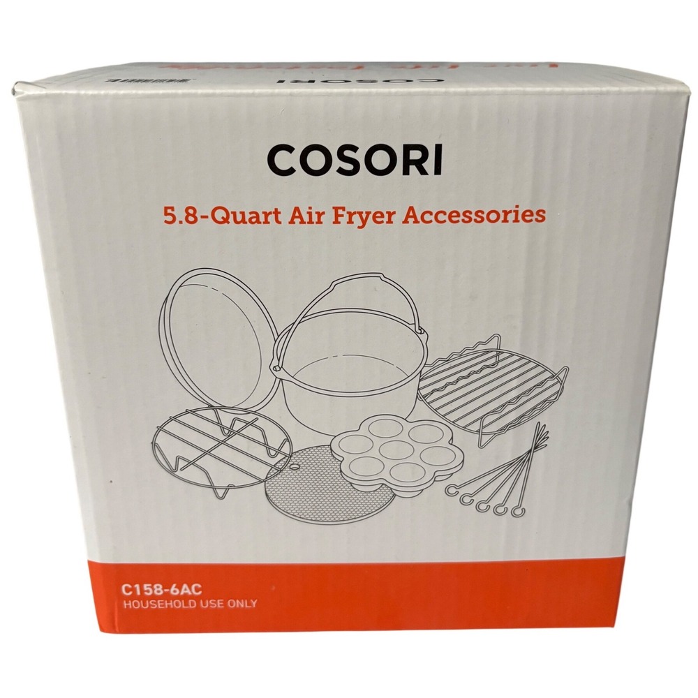 COSORI‎ 5.8-Quart Air Fryer Accessories 6-Piece Set C158-6AC Fits 5.3qt-5.8qt